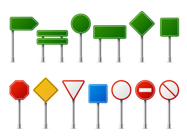 Route markers and destination guidance signs for Kenya roads