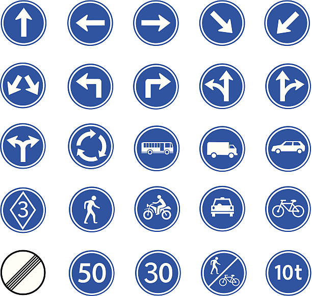 Mandatory regulatory road signs with blue background for Kenya highways
