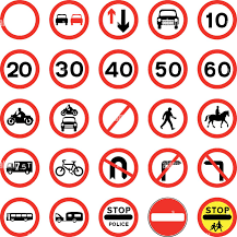 Regulatory road signs enforcing traffic laws and road safety in Kenya
