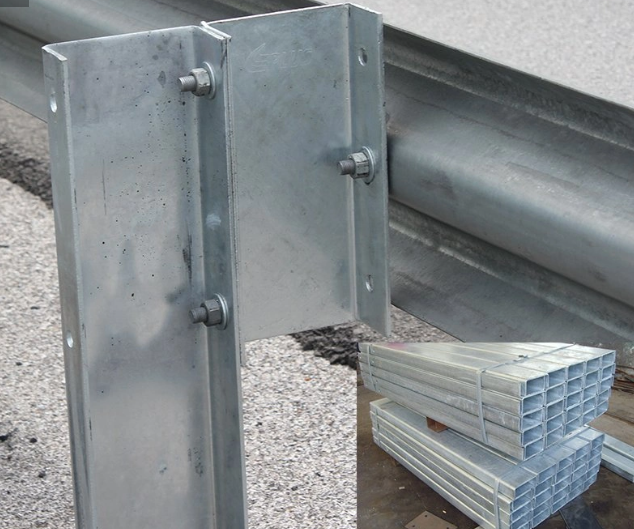 C-type guard rail post cross-section and installation