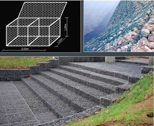 Double twist hexagonal shape gabion mattress for river bank protection